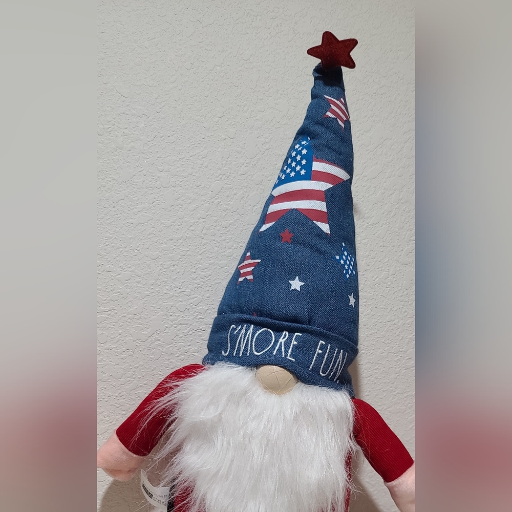 Rae Dunn plush Gnome S'more Fun stuffed weighted base Decor Fourth of July